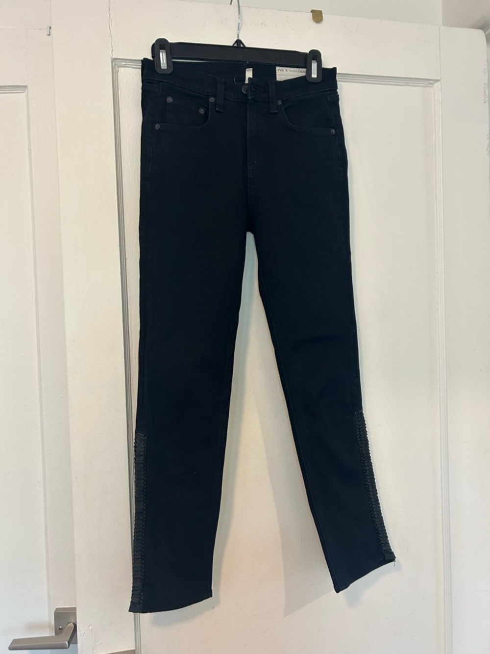 rag & bone jeans with leather detail